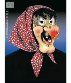 Heksen Masker Met Oplichtende Neus, Haar En Doek
