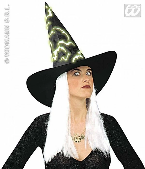 Heksenhoed Glow In The Dark Met Haar 3 Heksenhoed Glow In The Dark Met Haar
