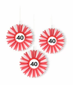 Honeycomb Waaier Verkeersbord 40 Jaar