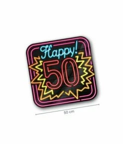 Huldeschild Hoera 50 Jaar Neon