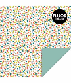 Inpakpapier Dubbelzijdig Confettiprint/Misty Green