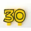 Kaars '30' Geel 1 Kaars '30' Geel -Griezels Glans Winkel kaars 30 geel