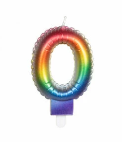 Kaarsje Regenboog Cijfer 0