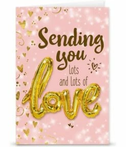 Kaart "Lots Of Love" + Love Ballon