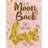 Kaart "Moon & Back" + Love Ballon -Griezels Glans Winkel kaart moon back love ballon