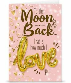 Kaart "Moon & Back" + Love Ballon