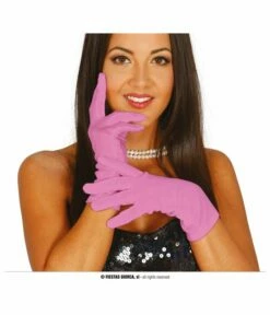 Korte Handschoenen Roze