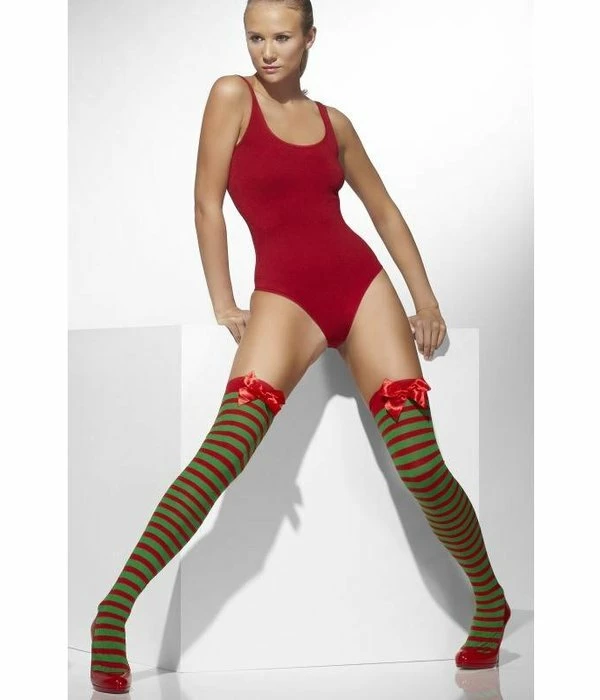 Kousen Rood/groen Met Strik 3 Kousen Rood/groen Met Strik