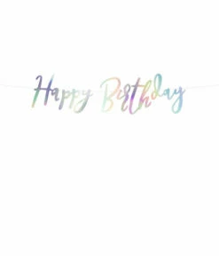 Letterslinger Happy Birthday Holografisch Rainbow - 16x62 Cm