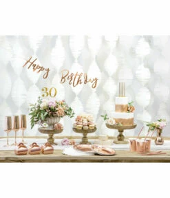 Letterslinger Happy Birthday Rose Goud 16x62cm -Griezels Glans Winkel letterslinger happy birthday rose goud 16x62cm 2