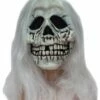 Masker Skull Met Wit Haar -Griezels Glans Winkel masker skull met wit haar