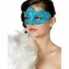 Masker Stof Met Parels Aqua -Griezels Glans Winkel masker stof met parels aqua