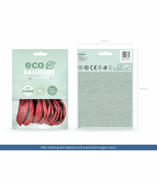 Metallic Ballonnen Lichtrood Premium Organic (10st) 4 Metallic Ballonnen Lichtrood Premium Organic (10st) - Afbeelding 2