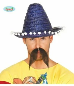 Mexicaanse Sombrero Blauw 33cm