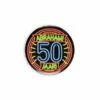 Neon Button 50 Jaar Abraham (5,5cm)