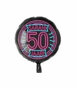 Neon Folieballon Sarah 50 Jaar - 46cm