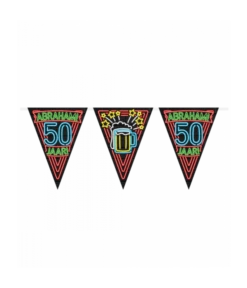 Neon Vlaggetjes Abraham 50 Jaar