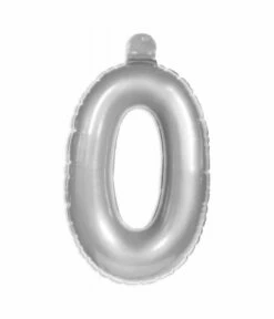 Opblaascijfer 0 Zilver