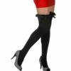 Overknee Kousen Zwart Met Zwarte Strik -Griezels Glans Winkel overknee kousen zwart met zwarte strik