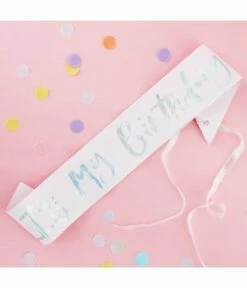 Pastel Roze Sjerp 'It's My Birthday'