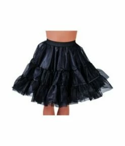 Petticoat Middel Lang Zwart Luxe