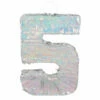 Piñata Cijfer 5 Holografisch Zilver (40x28cm) 1 Piñata Cijfer 5 Holografisch Zilver (40x28cm) -Griezels Glans Winkel pinata cijfer 5 holografisch zilver 40x28cm