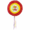 Pinata Happy Birthday Sterren Rood/Geel - 48cm -Griezels Glans Winkel pinata happy birthday sterren rood geel 48cm