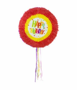 Pinata Happy Birthday Sterren Rood/Geel - 48cm