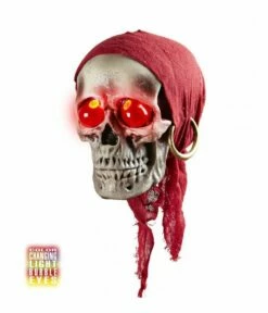 Piratenschedel Met Kleuren Licht 40cm -Griezels Glans Winkel piratenschedel met kleuren licht 40cm 1