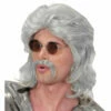 Pruik En Snor 70's Grijs -Griezels Glans Winkel pruik en snor 70s grijs