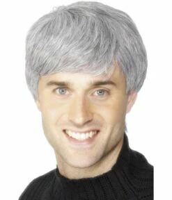 Pruik Grijs Kort Modern