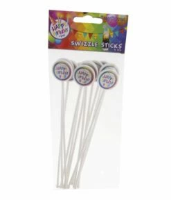 Roerstokjes Happy Birthday - 12 Stuks -Griezels Glans Winkel roerstokjes happy birthday 12 stuks 2