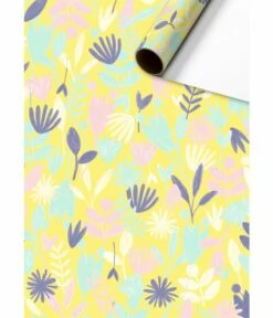 Rol Cadeaupapier Bloemen Geel