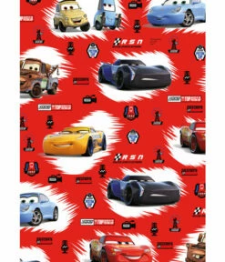 Rol Cadeaupapier Rood Cars