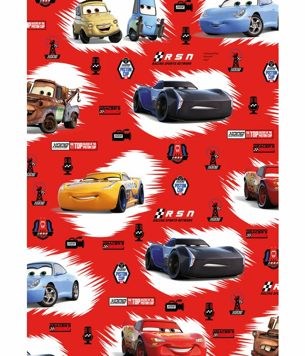 Rol Cadeaupapier Rood Cars 3 Rol Cadeaupapier Rood Cars