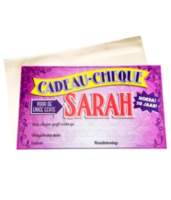 Sarah Cadeau Cheque