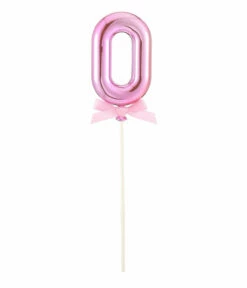 Taart Topper Cijfer 0 Roze