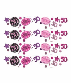 Tafelconfetti 50 Jaar Sparkling Pink (34gr)