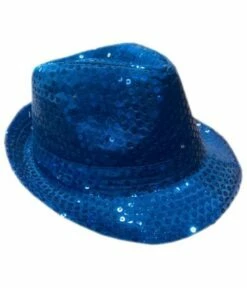 Tribly Hoed Pailletten Kobalt Blauw Met Led