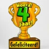 Trofee Kaart - 4 Jaar -Griezels Glans Winkel trofee kaart 4 jaar