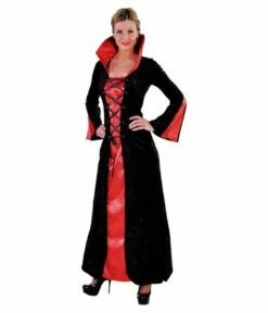 Vampier Dame Jurk Rood/zwart