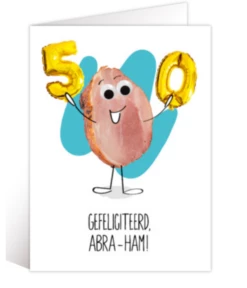 Verjaardagskaart 50 Jaar 'Abra-Ham'