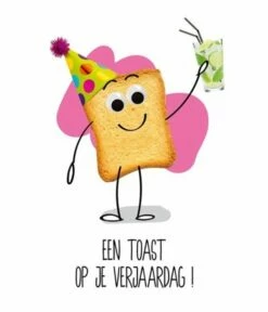 Verjaardagskaart 'Een Toast Op Je Verjaardag'