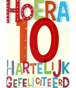 Verjaardagskaart Hoera 10 Jaar