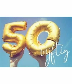 Verjaardagskaart Hoera 50 Jaar Folieballonnen