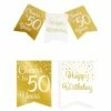 Verjaardagsslinger Vaandel 50 Jaar Goud/Wit (6m)