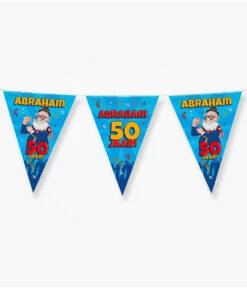 Vlaggenlijn 50 Jaar Abraham Cartoon - 10m