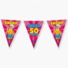 Vlaggenlijn 50 Jaar Sarah Cartoon (10m) -Griezels Glans Winkel vlaggenlijn 50 jaar sarah cartoon 10m