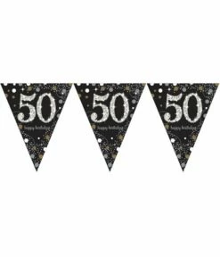 Vlaggenlijn '50' Sparkling Celebration Zilver/goud