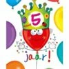 Wenskaart Hoera 5 Jaar Kroontje -Griezels Glans Winkel wenskaart hoera 5 jaar kroontje